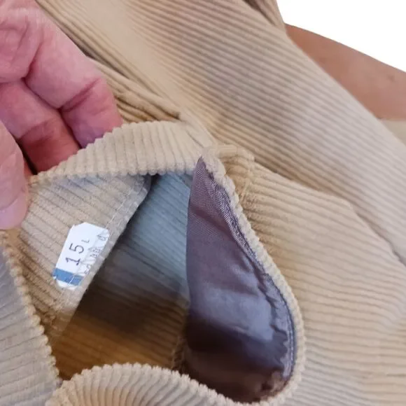 VINTAGE LEVI'S Corduroy Blazer Sport Coat Suede Elbows Two Button Tan Size 44L - Picture 6 of 16